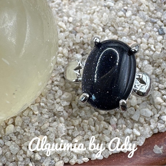 Alquimia Silver and Blue Ring with Oval Stone and Accent Sparkle - Picture 1 of 2